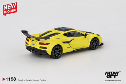 Mini GT No.1158 Chevrolet Corvette ZR1 Accelerate Yellow 1:64 Scale Diecast Model ( Box/Blister)