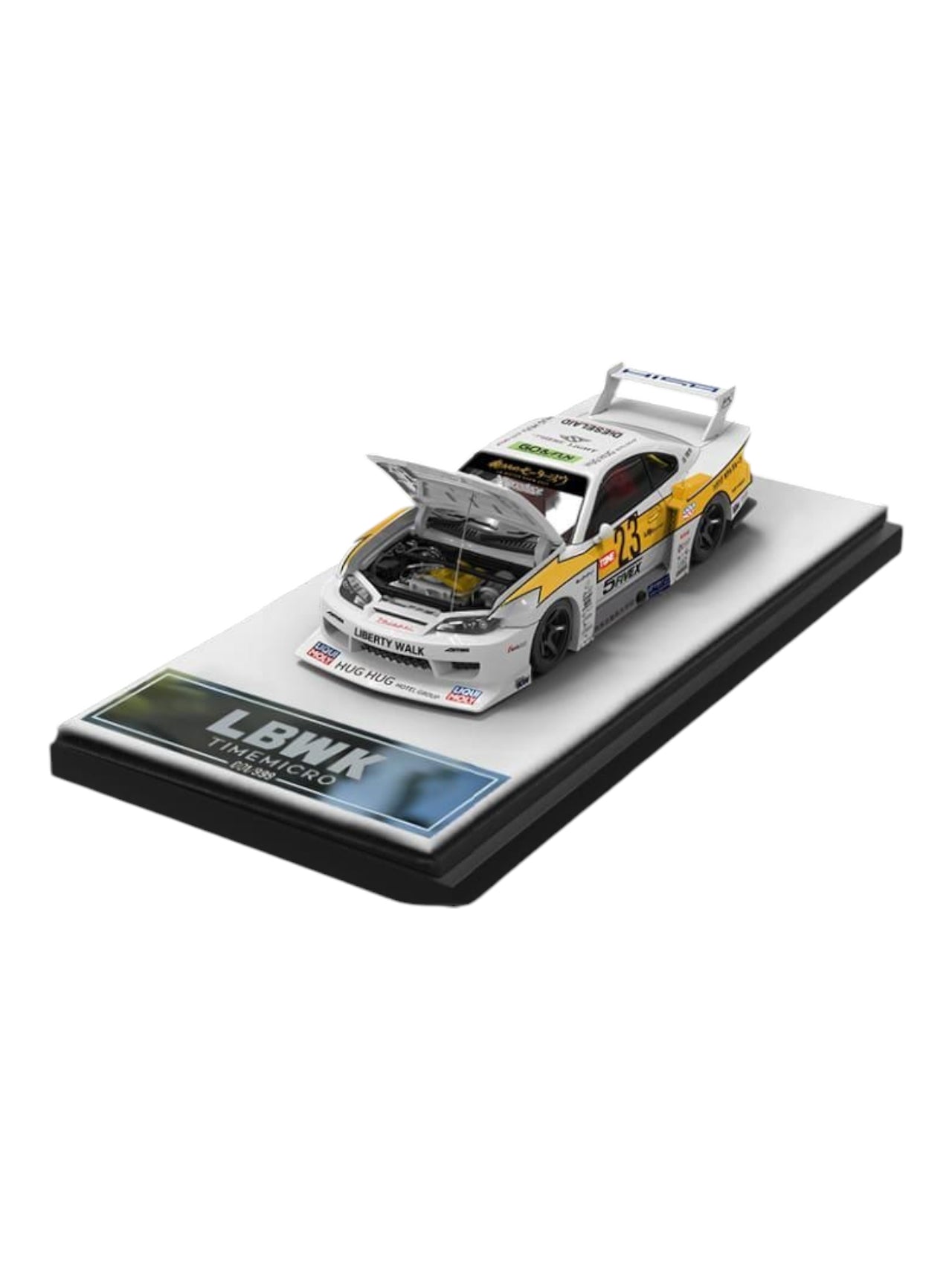 Time Micro Nissan Silvia S15 Super Silhouette LBWK 1:64 Scale (With Acrylic Case,Openable hood)