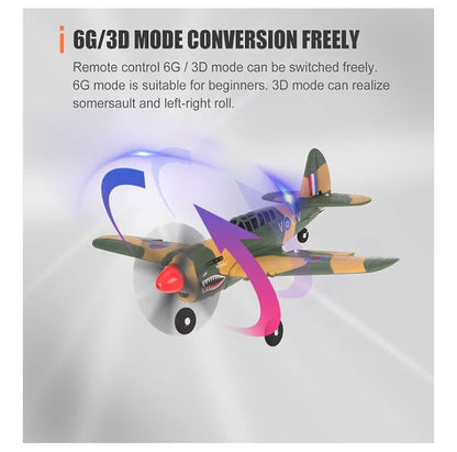 XK 2.4GHz 4CH RC P-40 Fighter Aircraft – 3D/6G Switchable, 6-Axis Gyro Stabilization, Beginner-Friendly, Aerobatic Flight & High-Altitude Flying (approximately 500 feet)