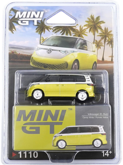 Mini GT #1110: Volkswagen ID. Buzz - Candy White / Pomelo Yellow 1:64 Scale