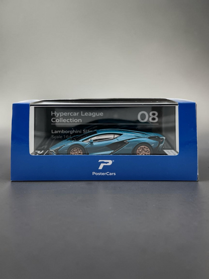 Postercars Hypercar League Collection Lamborghini Sian FKP 37 1:64 Scale  / Blue Uranus No 08