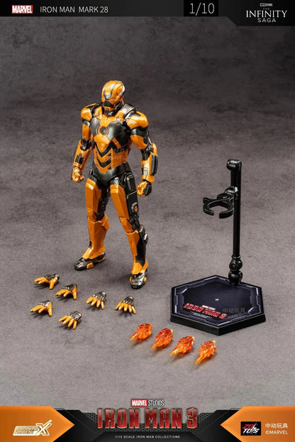 ZD Toys Marvel Studios Iron Man 3 Mark 28 (Jack) | 1:10 Scale 7-Inch Highly Articulated Action Figure (code-1906-28)