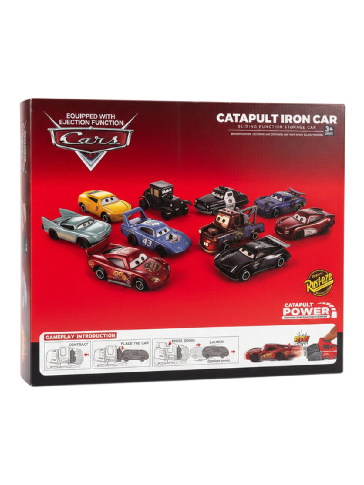Disney Pixar Mcqueen Cars 11-Piece Die-Cast Racing Car Toy Set with Traffic Light & Sliding Function Toy Set ( Unlicenced Product) No.565