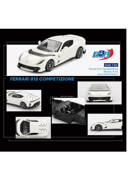 BBR Models Ferrari 812 Competizione Bianco Avus 1:64 Scale