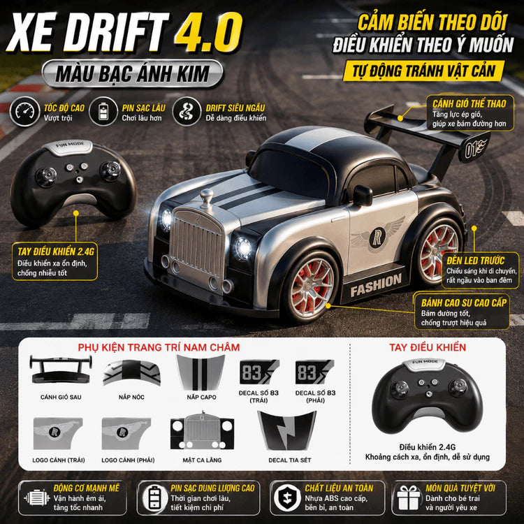 RC Stunt Car 4WD Remote Control Car with 360° Flip, Double-Sided Driving & Magnetic Deformation 1:43 Scale