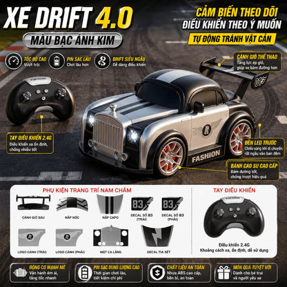 RC Stunt Car 4WD Remote Control Car with 360° Flip, Double-Sided Driving & Magnetic Deformation 1:43 Scale