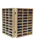Foldable Wooden 60 Compartment Car Storage Case With Acrylic Cover for 1:64 Scale