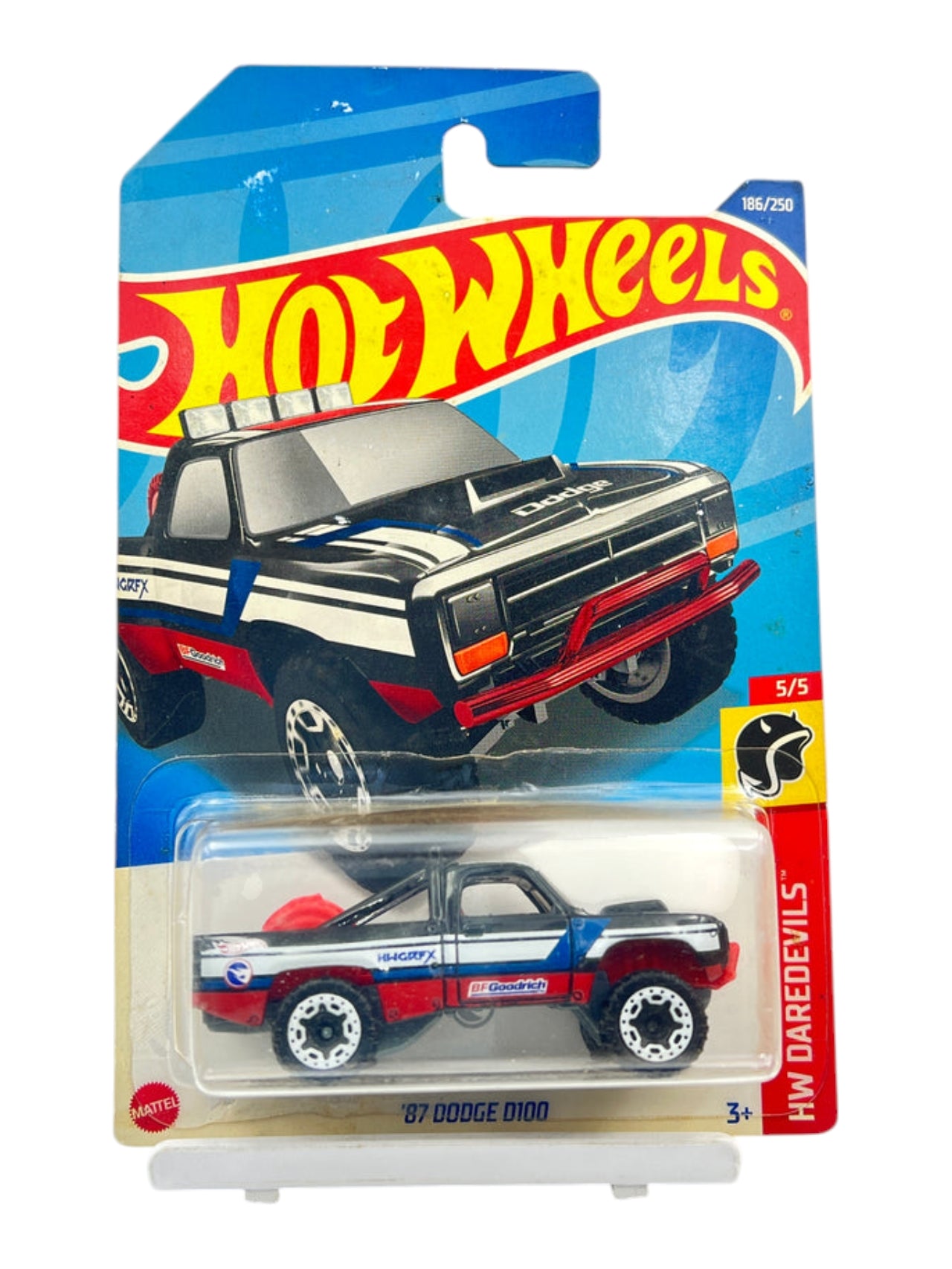 Hotwheels '87 Dodge D100' ( Treasure hunt )Imported Mainline (with protector) 1:64 Scale