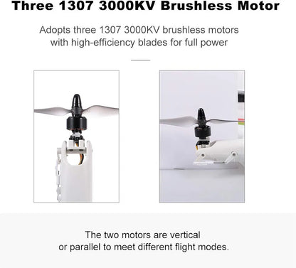 X450 Aviator Rc Airplane 2.4GHZ Radio Control Airlines Remote Control 6 Channel Brushless Motor Aircraft, Vertical Takeoff LED RC Glider Fixed Wing Plane RTF 450mm