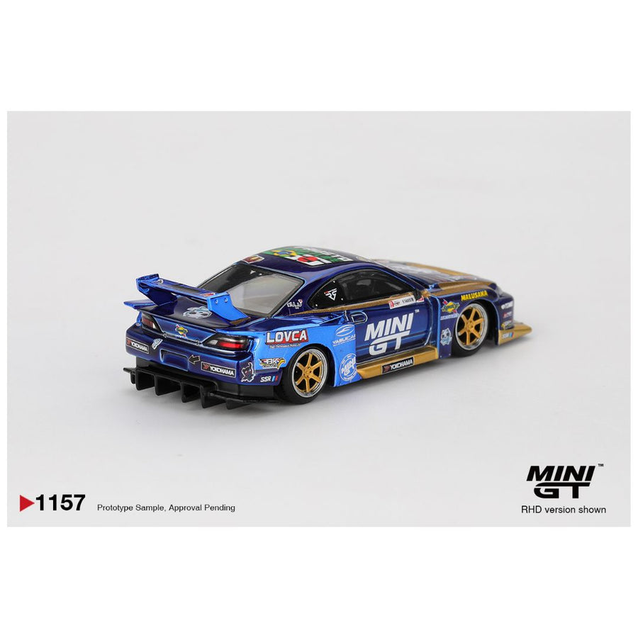Mini GT Nissan Lbsuper Silhouette S15 Silvia 555 Liberty Walk 2025 Formula Drift ( Code - 1157 ) Imported 1:64 Scale