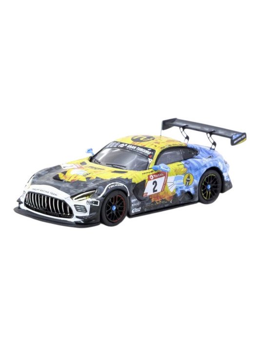 Tarmac Works Mercedes-AMG GT3 Nurburgring 24H 2020 Y.Buurman/P.Ellis/H.Haupt 1:64 Scale (With Acrylic Case)