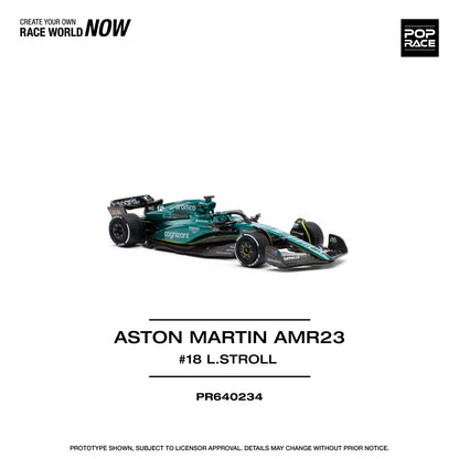 ( PR640234 )POP RACE ASTON MARTIN AMR23 LANCE STROLL Diecast Model 1:64 Scale