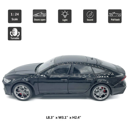XINHAODI HCM "Audi R S7" Flash Edition(Black And Grey) Imported 1:24 Scale die-cast Model