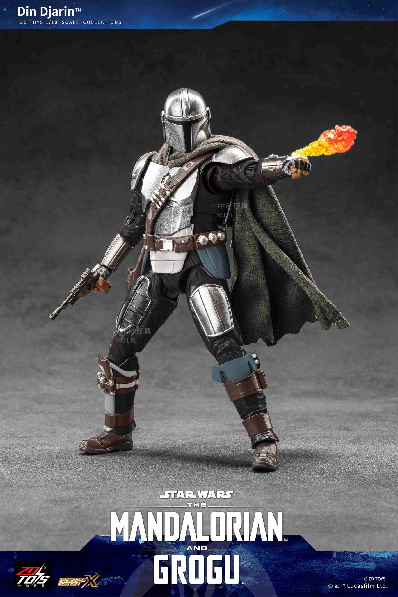 ZD Toys Star Wars The Mandalorian Action Figure -1:10 Scale Collectible | Model -1966-09