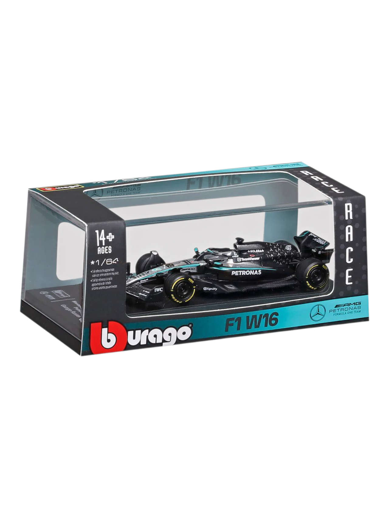 Bburago Formula 1 (F1) 2025 Mercedes-AMG F1 W16 E George Russell No-63 1:64 Scale