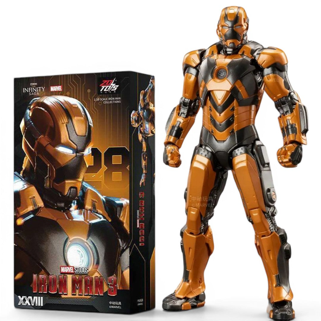 ZD Toys Marvel Studios Iron Man 3 Mark 28 (Jack) | 1:10 Scale 7-Inch Highly Articulated Action Figure (code-1906-28)