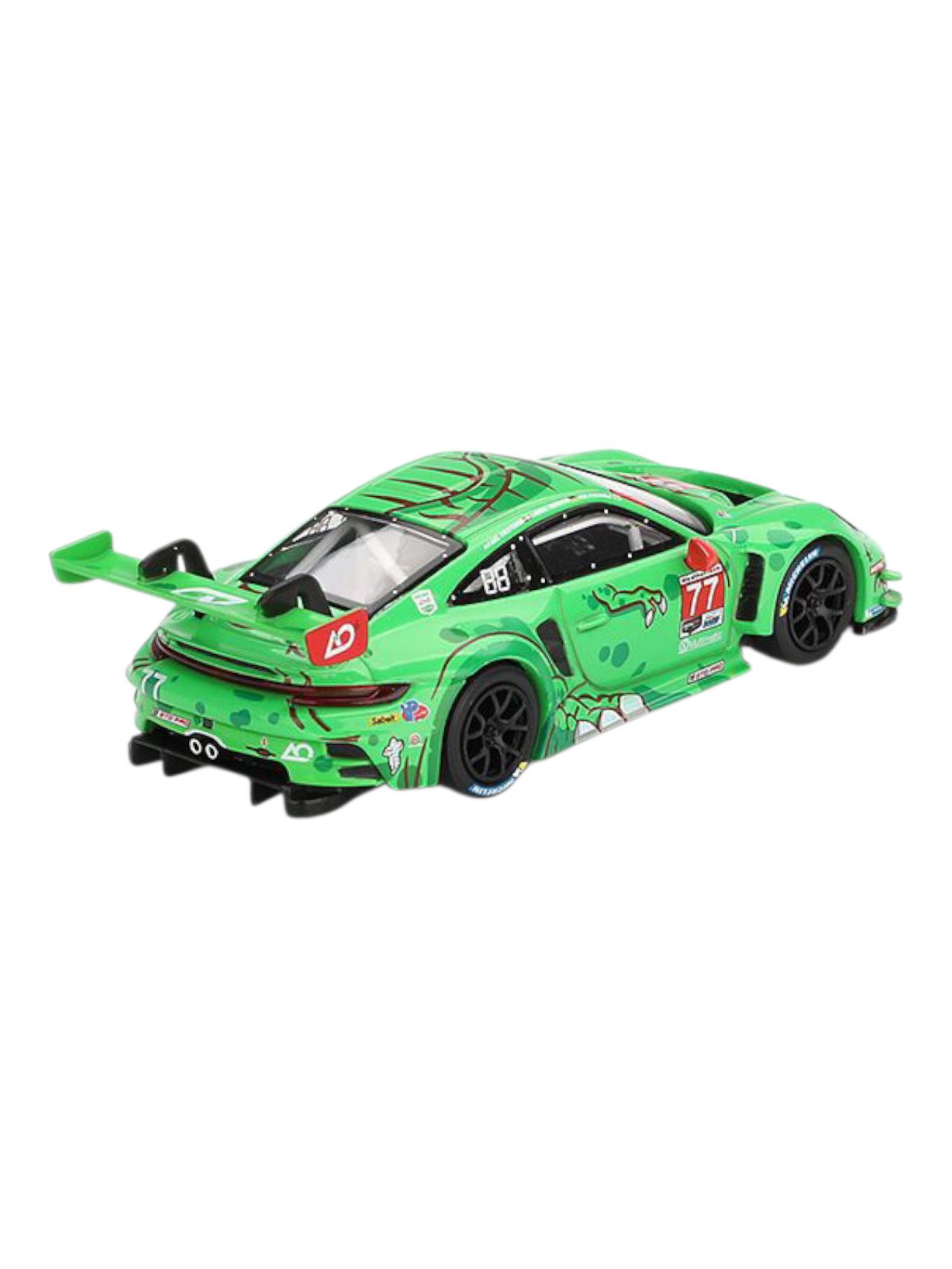 Mini GT Rexy Porsche 911 GT3 R #77 (2024 IMSA Daytona 24 Hrs GTD Pro 2nd Place AO Racing) Code -889 1:64 Scale