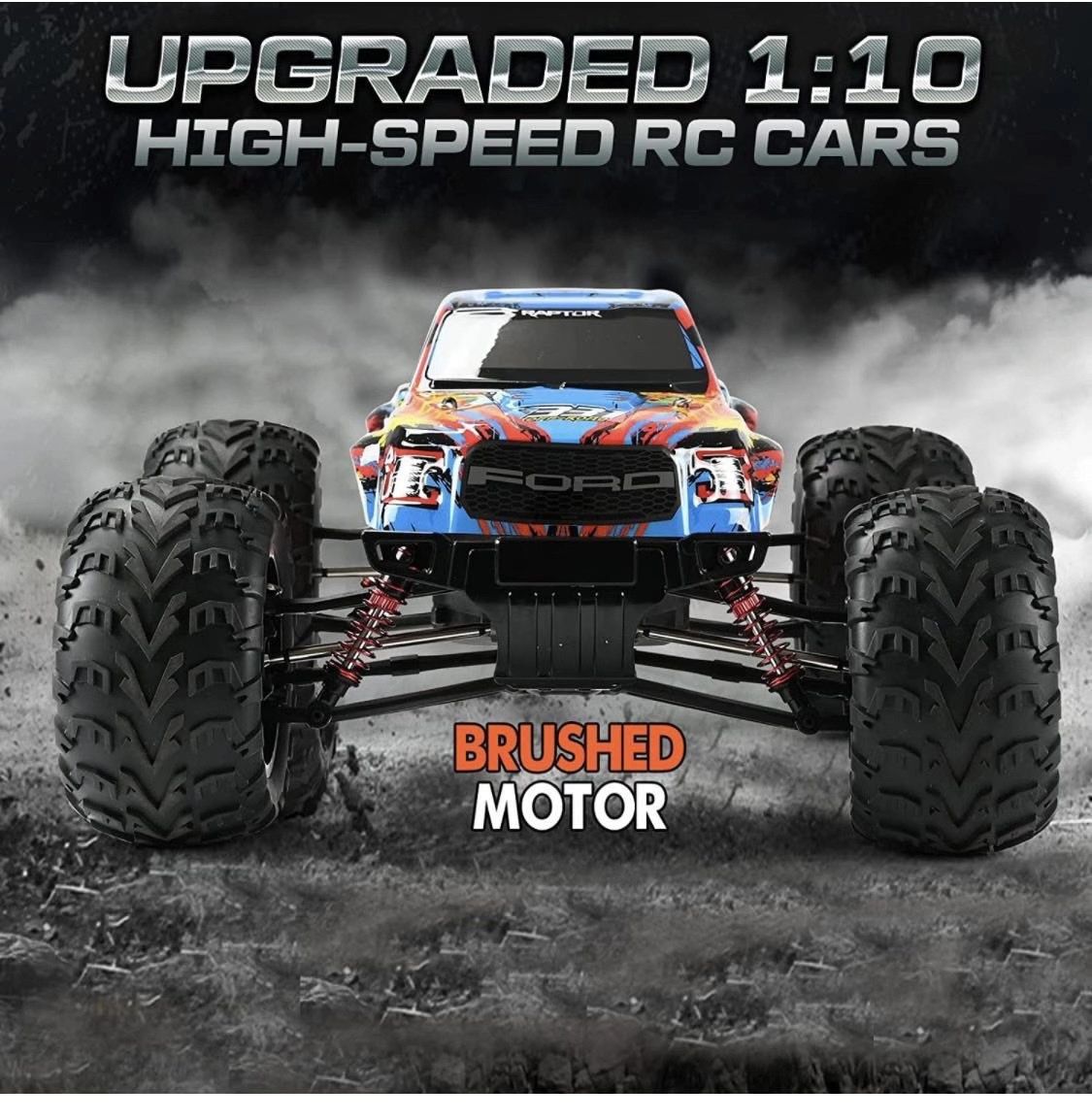 Ford Raptor F-150 RC Racing Track 4×4 ( E331-003 ) Remote Control High-Torque Servo, Alloy Differential Gear Alloy Shocks 2.4GHZ , Alloy Sealed Ball Bearing (Top Speed 35Km/H) 1:10 Scale Official Licensed