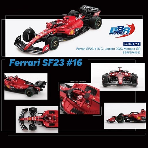 BBR Ferrari SF23 16 C Leclerc 2023 Monaco GP ( code - BBRFER64022 ) MINI GT BBR Imported 1:64 Scale