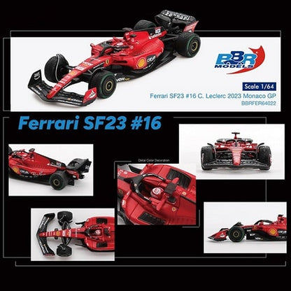 BBR Ferrari SF23 16 C Leclerc 2023 Monaco GP ( code - BBRFER64022 ) MINI GT BBR Imported 1:64 Scale