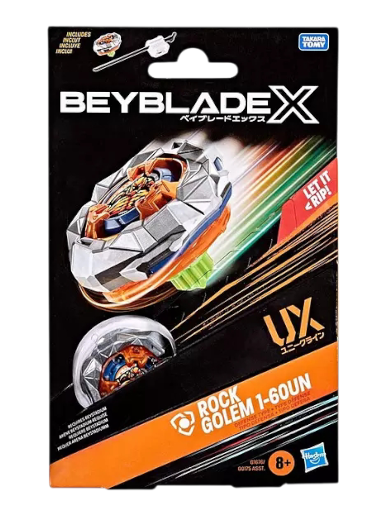 Takara Tomy Hasbro Beyblade X Rock Golem 1-60UN UX Starter Pack Spinning Top and Starter Pack