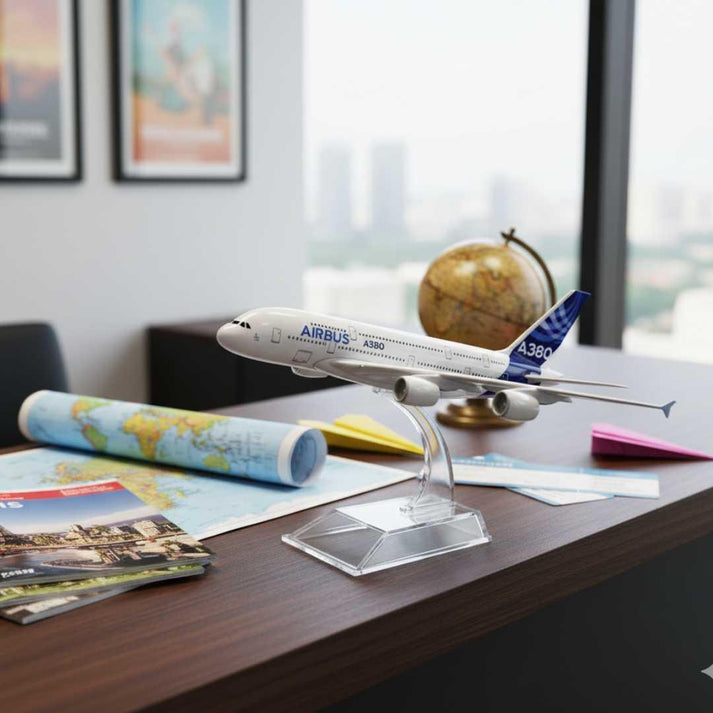 Aircraft Airbus A380 model 16cm Scale With Display Stand Airplane