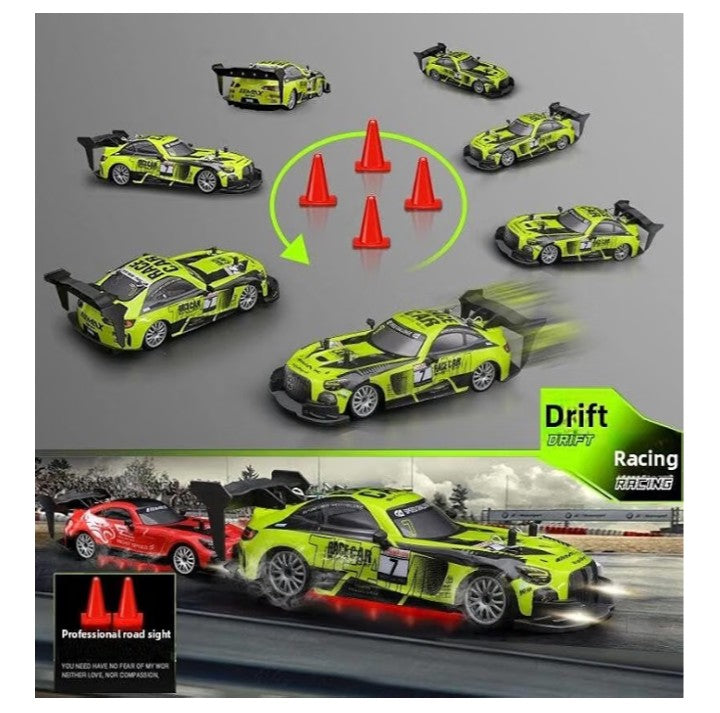 Drift Sports Car RC| 4WD High-Speed Drifting Car with LED Lights, 2.4GHz Remote Control & Interchangeable Drift Wheels Professional Chassis Steering/ Throttle ESP System 1:16 Scale a top speed of around 25 to 30 KM/H