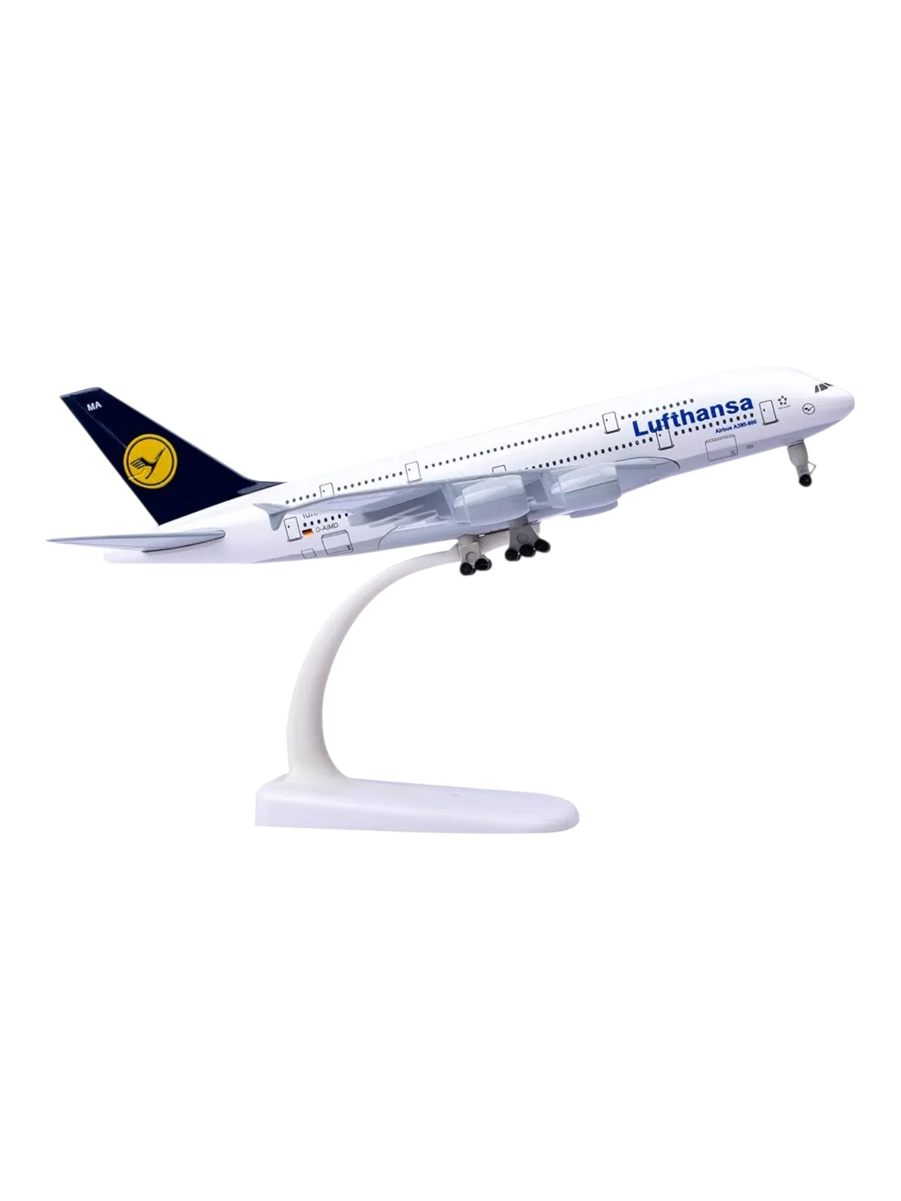 Aircraft 'Lufthansa Airbus A380-800 Airplane Diecast Model (No.305) 20cm" Scale Display Stand With Landing Wheels Model