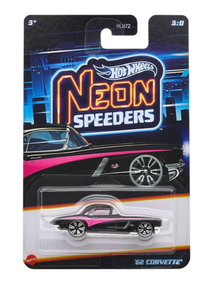 Hotwheels Mainline '62 Corvette – Neon Speeders | 1:64 Scale Diecast Model Car