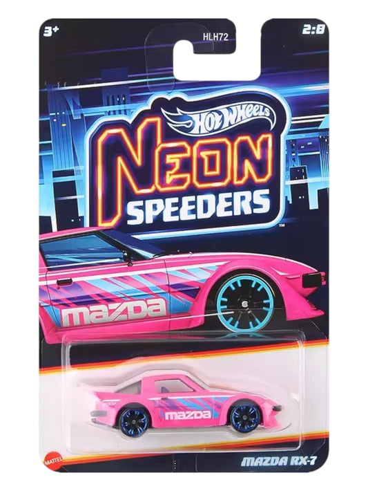 Hotwheels neon speeders mazda rx-7 (pre-owned) card art mainline 1:64 Scale