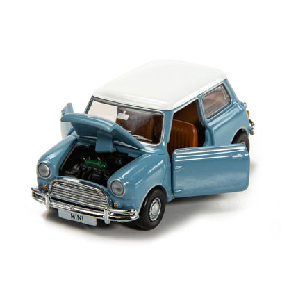 TINY PANTONE Mini Cooper Diecast Model Car – Classic Sky Blue Mini | Vintage Collectible Toy with Display Box 1:50 Scale