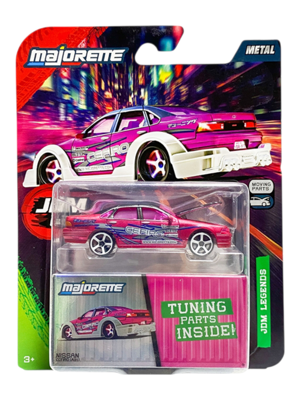 Majorette JDM premium legends nissan cefiro A31 tuning part's instead 1:64 Scale 8504101001(Chase piece)