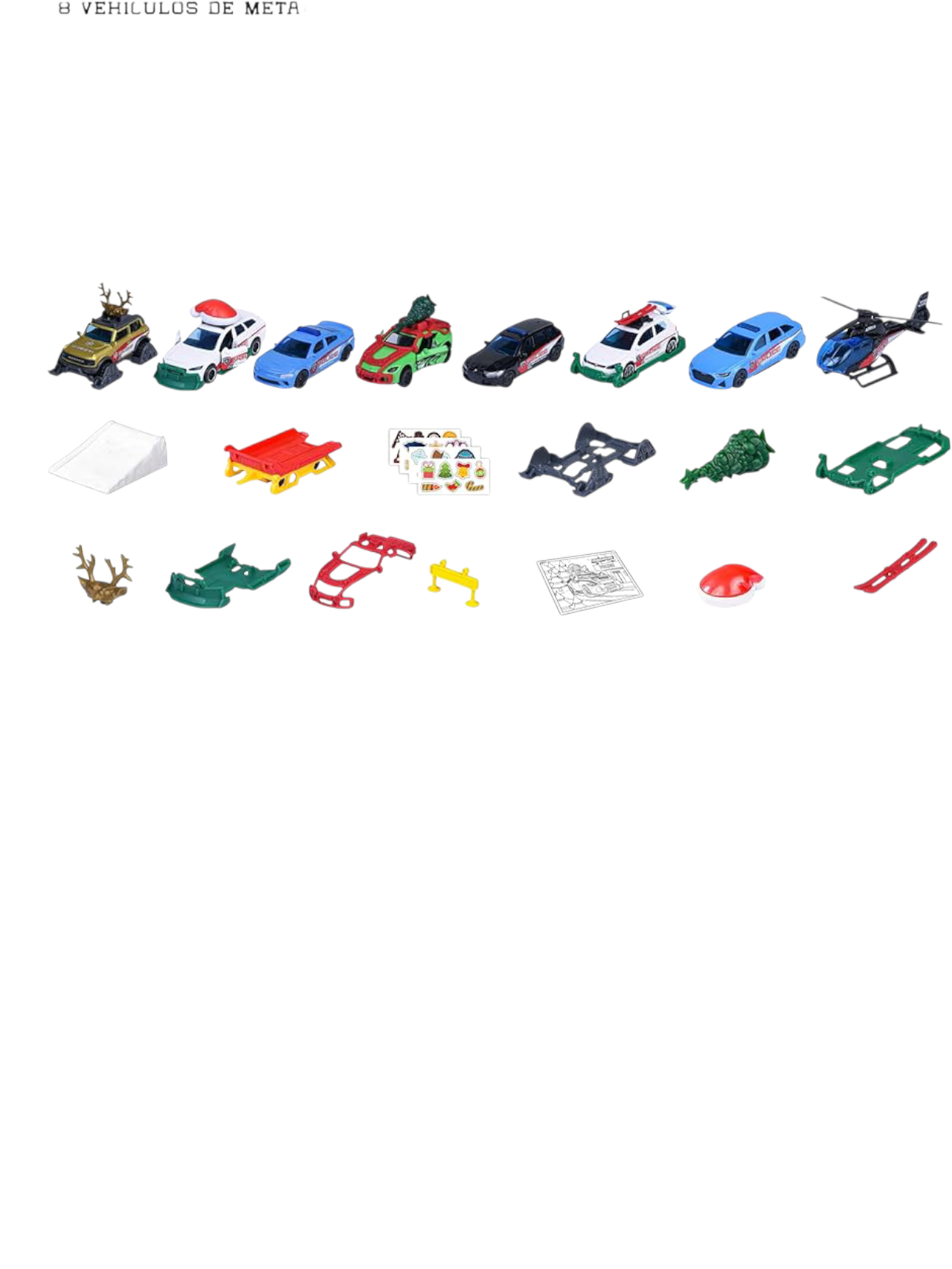 Majorette advent calendar premium 24 surprises ,8 Metal vehicles, 16 accessories 1:64 Scale 8504107000