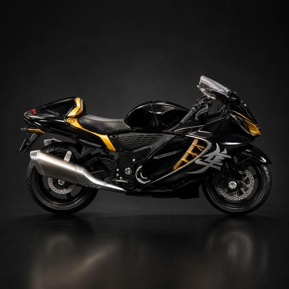 Suzuki Hayabusa Diecast Model Imported 1:18 Scale White/Black Motorcycle