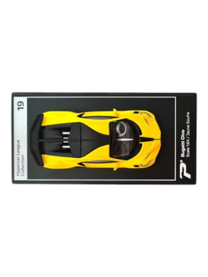 Postercars Hypercar League Collection Bugatti Divo 1:64 Scale / Jaune Soufre ( No 19 )