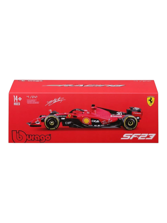 Bburago Formula 1 (F1) Ferrari SF-23 Charles Leclerc 2023 Diecast 1:24 Scale (With Acrylic Case)