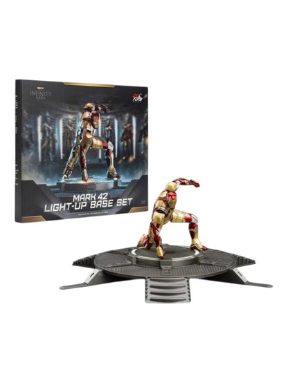 ZD TOYS Action Figures Marvel Studios The Infinity Saga Iron Man Mark 42 Light-Up Base Set 7 Inch (Code-1953)