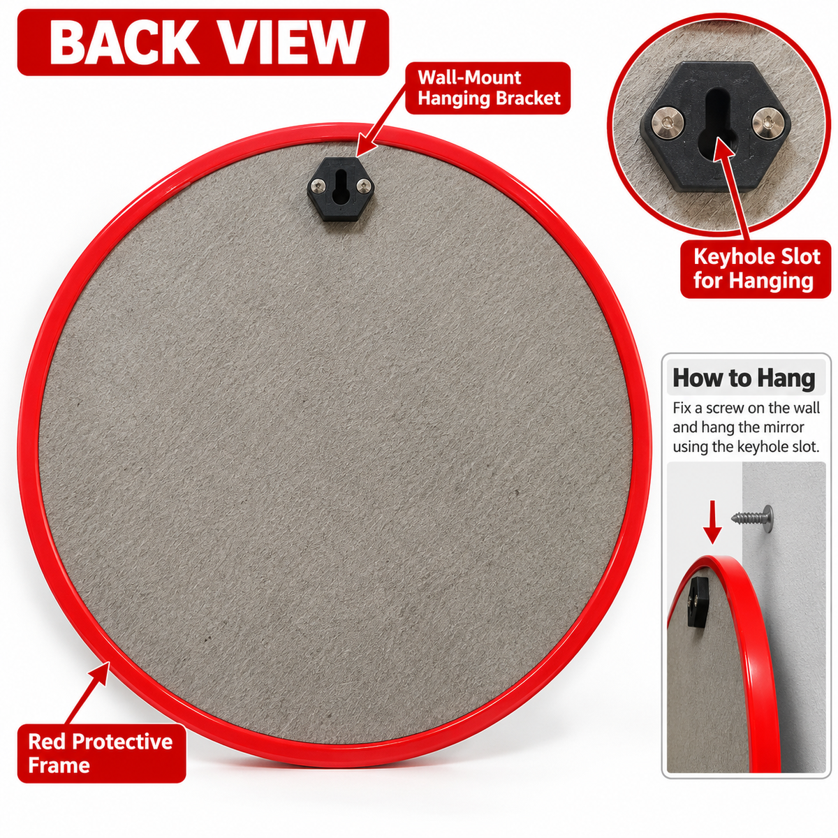 Convex Mirror | Wide-Angle Safety Mirror for Home, Shop & Office