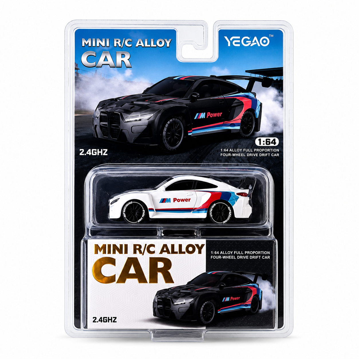 Yegao Mini RC Car 2.4GHZ Imported 1:64 Scale Alloy Full Proportion Four-wheel Drive Drift Remote Controller Car