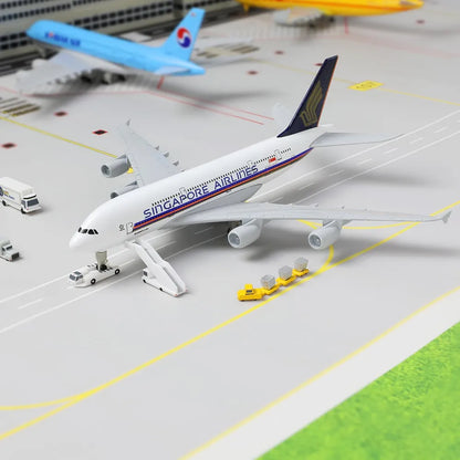 Aircraft Singapore Airlines A380 Airbus 9V-SKA Diecast Airplane (No.307) Model 22cm" Scale  Display Stand With Landing Wheels