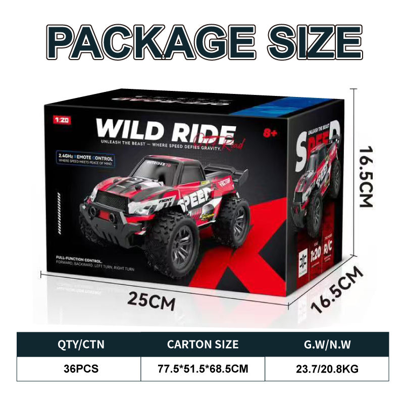 Wild Ride 4x4 RC Off-Road Car | High-Speed Remote Control Monster Truck | Full-Function Control 1:20 Scale No.006