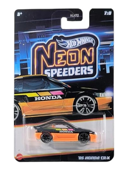 Hotwheels Mainline'85 Honda CR-X – Neon Speeders |CardArt 1:64 Scale Diecast Model Car