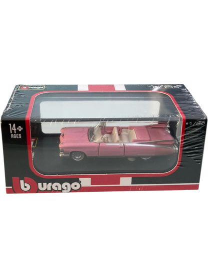 Bburago 1959 Cadillac Eldorado Biarritz Iconic Classic Collectible with Acrylic Display Case 1:64 Scale