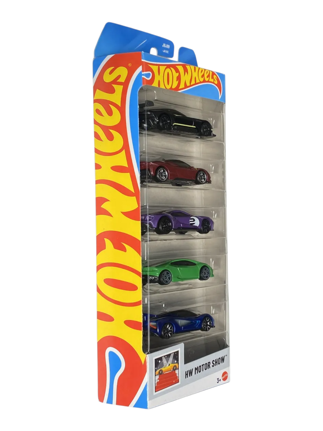 Hot Wheels Car 2025 HW Motor Show Pack of 5 (Aston Martin Vulcan, Ferrari SF90 Stradale, 17 Ford GT, Lamborghini Huracan Lp 610-4, Lotus Evija) Multi - Color