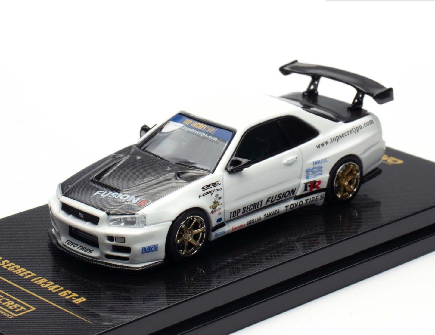 INNO64 Top Secret (R34) GT-R White 1:64 Scale Metal Diecast IN64-R34TS-WHI