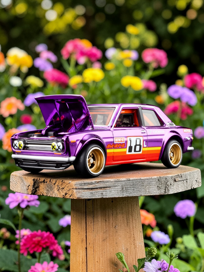Hotwheels Classic RED Line  '71 Datsun 510 Die-cast Car 1:64 Scale-Premium Metal    Collectible For Car Lovers