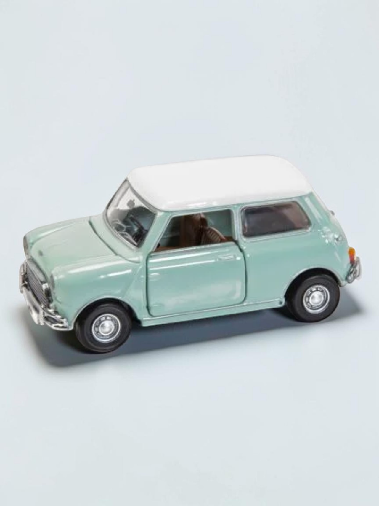 TINY PANTONE Mini Cooper Diecast Model Car – Classic Mint Green Mini | Vintage Collectible Toy with Display Box 1:50 Scale