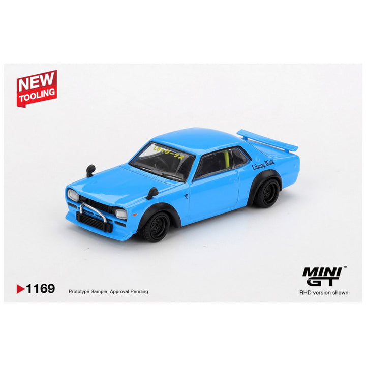 Mini GT #1169: Nissan LB★Works HAKOSUKA Baby Blue Imported 1:64 Scale