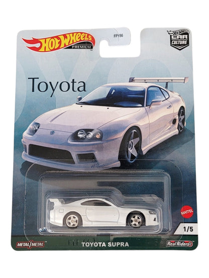 Hotwheels Premium Car Culture 'Toyota Supra (White) 1:64 Diecast Model Car