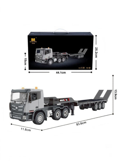 Huina 1318 1:18 RC Tractor Truck 9CH Remote Control Cars with Flatbed Trailer Assembled and Painted Hobby Model